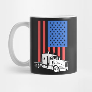 Truck Driver American Flag Shirt gift Mug